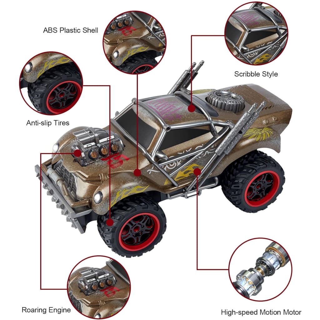 Wasteland style 1:14 scale rc car with led lights &
