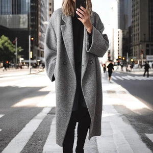 Women’s multi-colored wool blend long windbreaker jacket