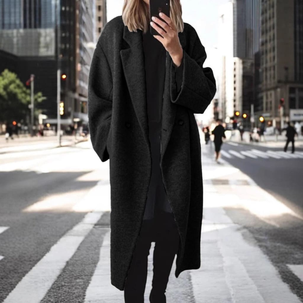Women’s multi-colored wool blend long windbreaker jacket
