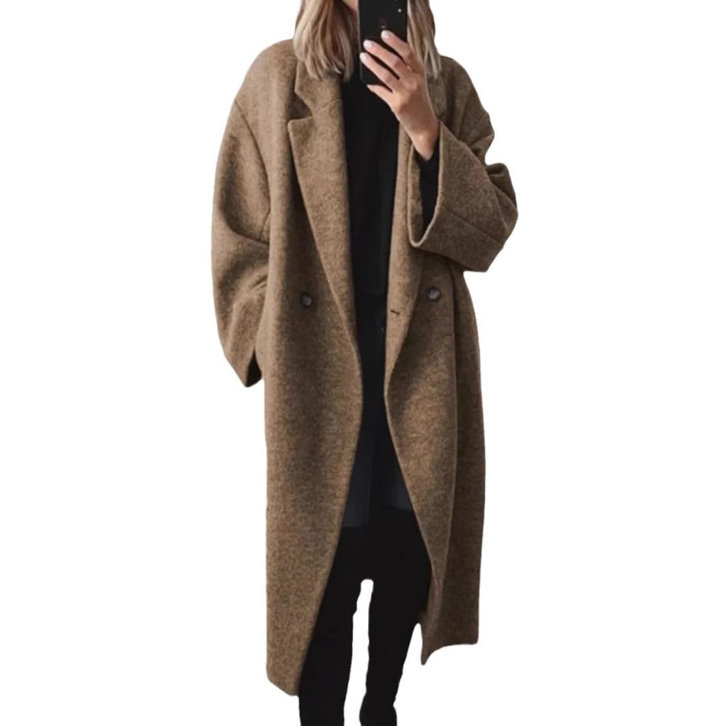 Women’s multi-colored wool blend long windbreaker jacket