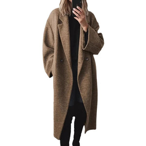 Women’s multi-colored wool blend long windbreaker jacket
