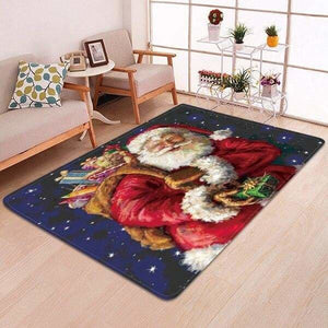 3D Christmas Floor Mat Just For You - Blue Santa Claus