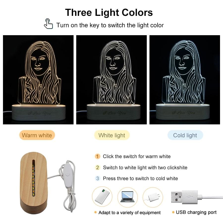 3D LED ILLUSION Photp Lamp - Illusion