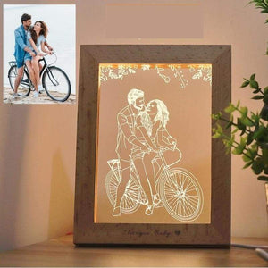 3D LED ILLUSION Wooden Photo Frame - 1 or 2 person Custom