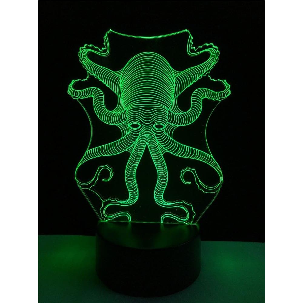 3d led octopus lamp - illusion