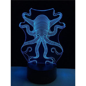 3d led octopus lamp - switch 3 colors - illusion