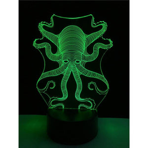 3d led octopus lamp - touch 7 colors - illusion