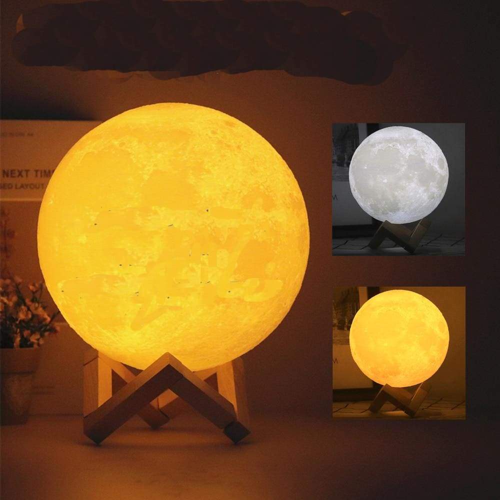 3D Photo Moon Lamp Night Light - 2 colors touch / 15CM