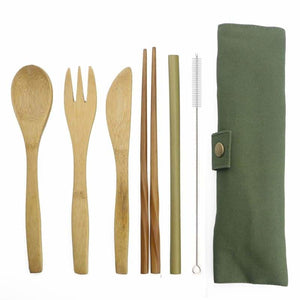 Bamboo tableware set - army green - dinnerware sets