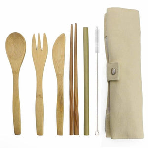 Bamboo tableware set - beige - dinnerware sets