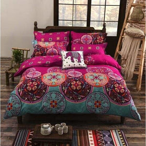 Bohemian style floral mandala bedding - 2 / full - sets