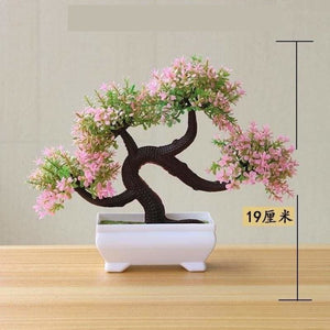 Bonsai pot plants artificial - longxu style pink - home 
