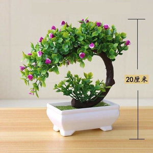 Bonsai pot plants artificial - rose style 4 - home decor 2