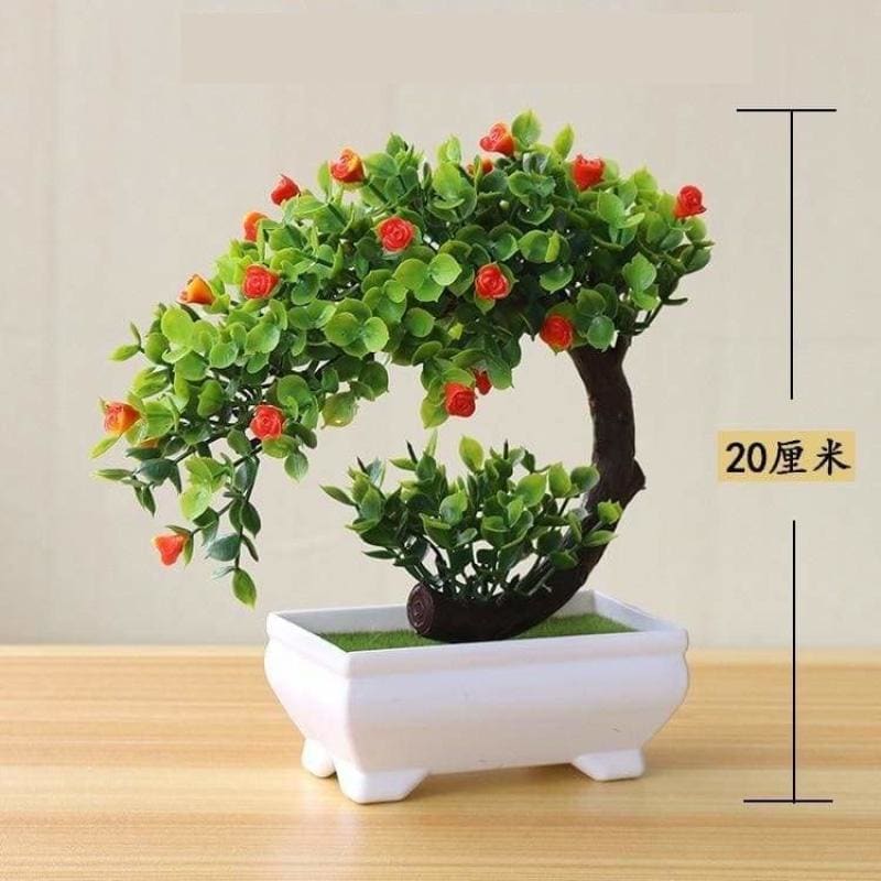 Bonsai pot plants artificial - rose style 5 - home decor 2