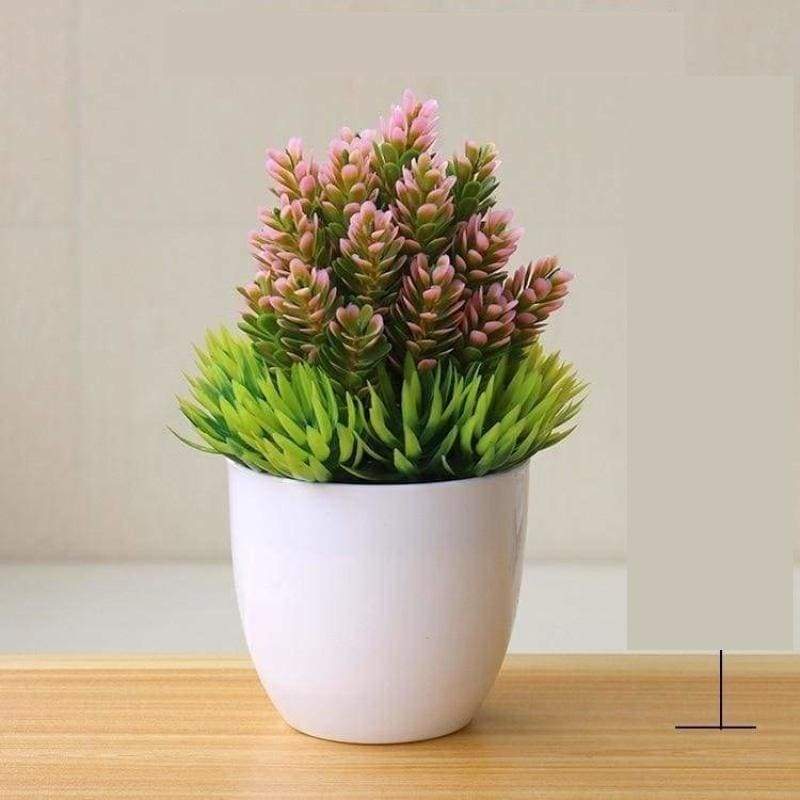 Bonsai pot plants artificial - songzhen pink - home decor 2