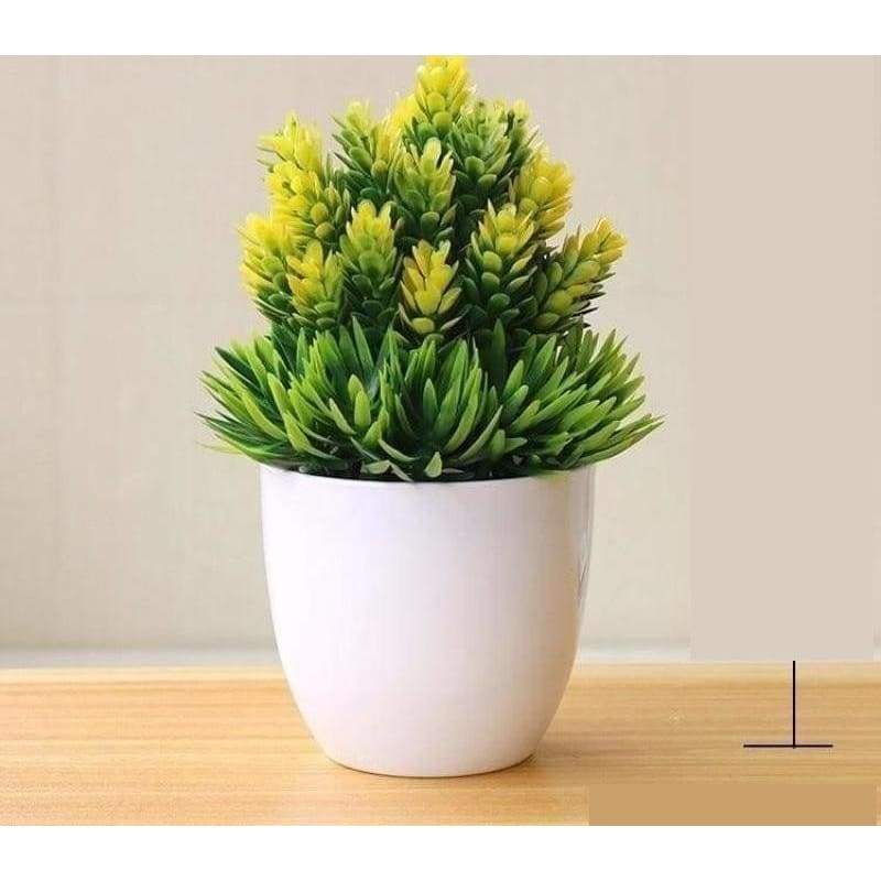 Bonsai pot plants artificial - songzhen yellow - home decor 