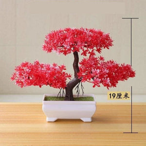 Bonsai pot plants artificial - yunsong style red - home 