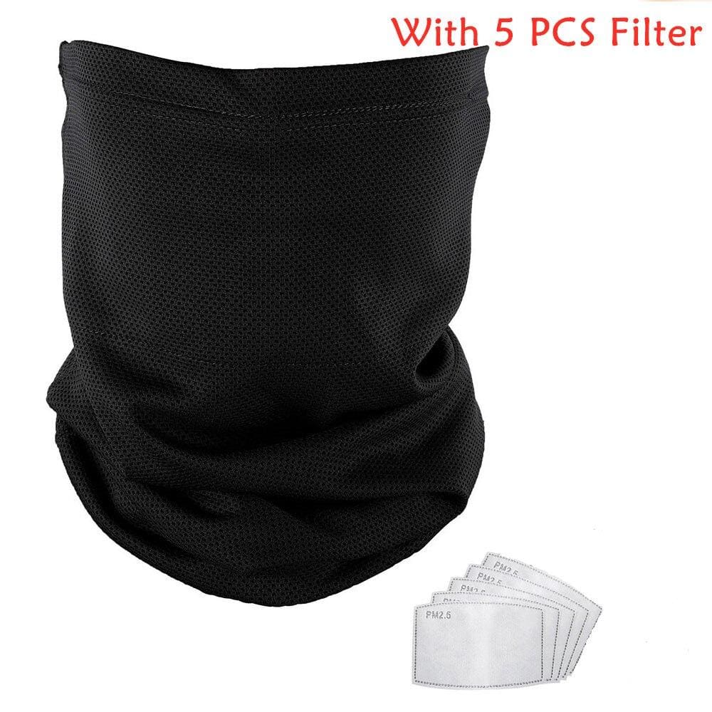 Camping hiking scarves - with 5 pcs filter - face cover 