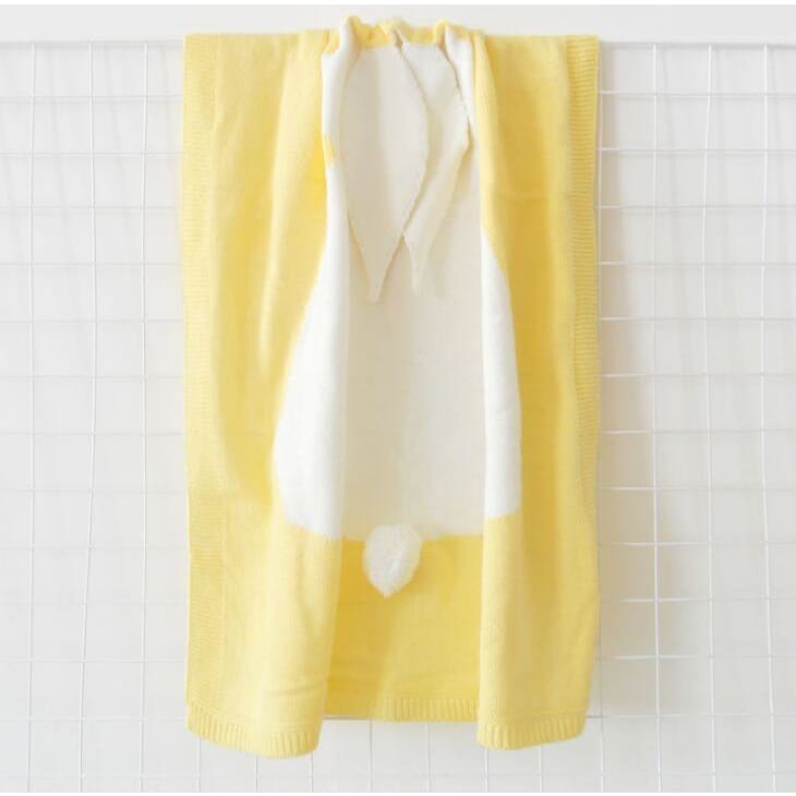 Cartoon Baby Blanket Throws - Yellow rabbit - Blankets