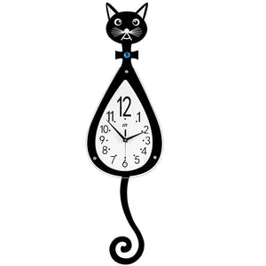Cat Wooden Wall Clock - Clocks