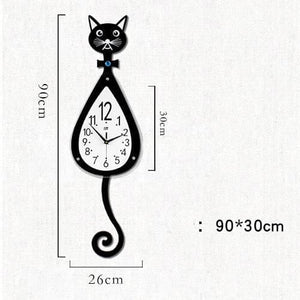 Cat Wooden Wall Clock - Clocks