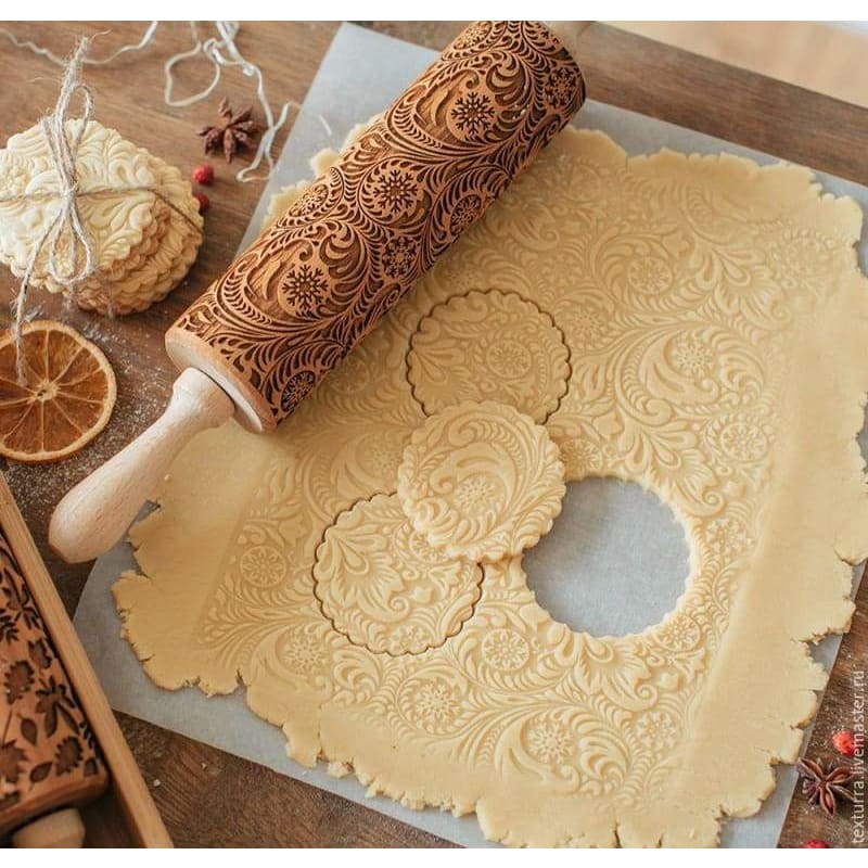 Christmas-Embossing Rolling Pin - 35 CM - Kitchen Tools