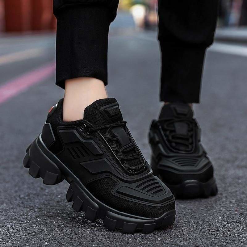 Chunky Trainers Footwear Breathable Shoes - black / 39