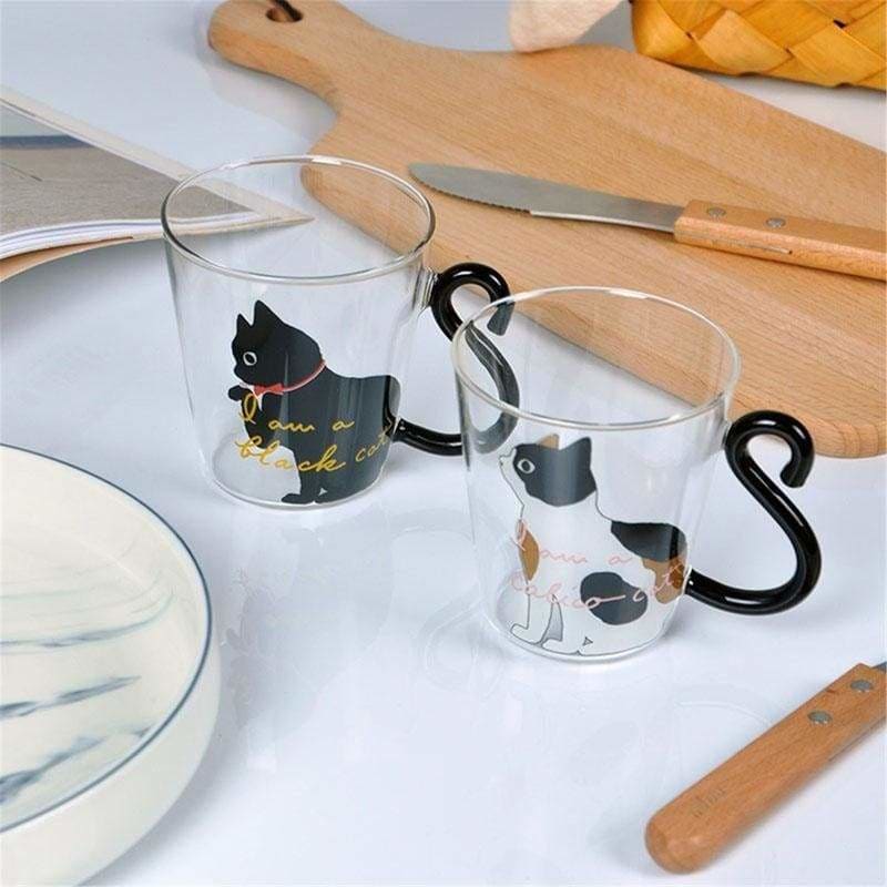 Cute Cat Glass Cup Just For You - Mugs