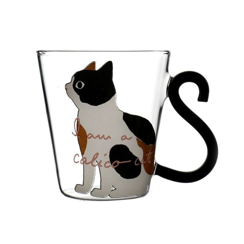 Cute Cat Glass Cup Just For You - White - Mugs