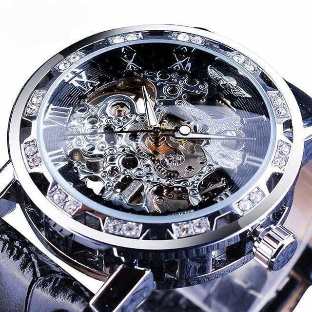 Diamond watch mechanical wrist for beloved - silver - 