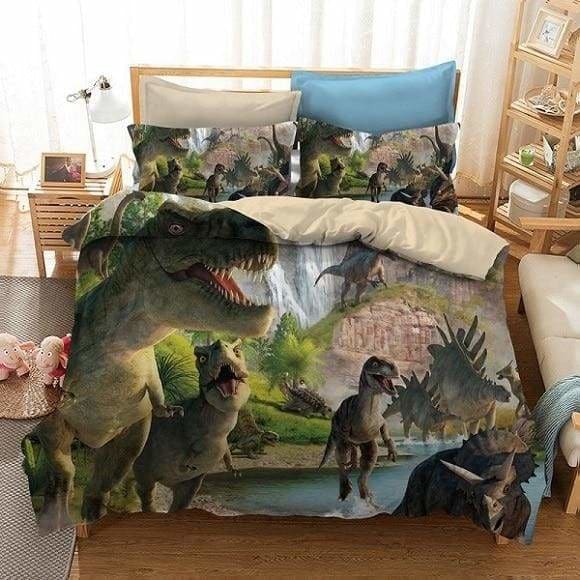 Dinosaur bedding set - white / au single - sets