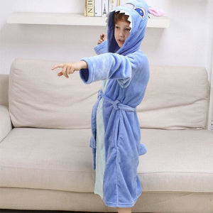 Dinosaur hooded children bathrobes - blue / 4t - 
