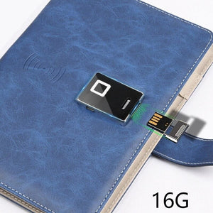 Fingerprint Lock Smart Notebook - Blue - Business