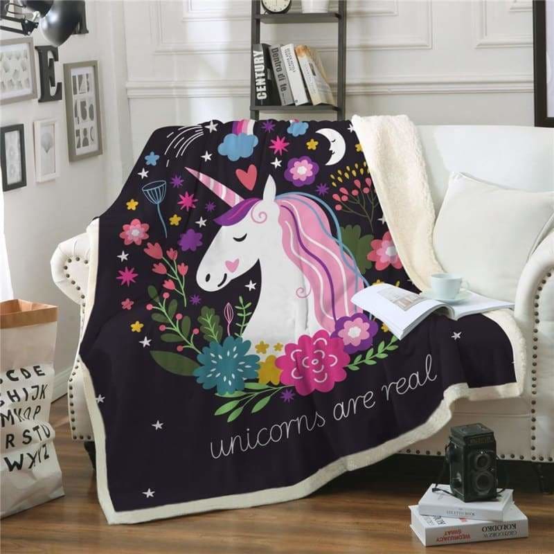 Fleece Blanket Unicorns for kids - 150cmx200cm - Blankets