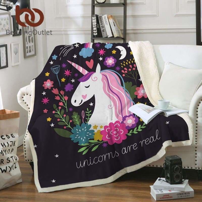 Fleece blanket unicorns for kids - blankets