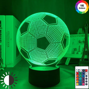 Football 3d led night light - 16 color with remote - 