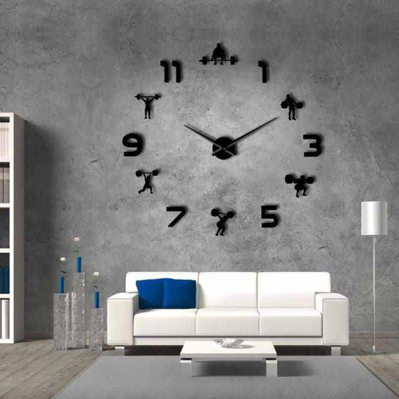 Frameless wall clock for workout - black / 47 inch - clocks