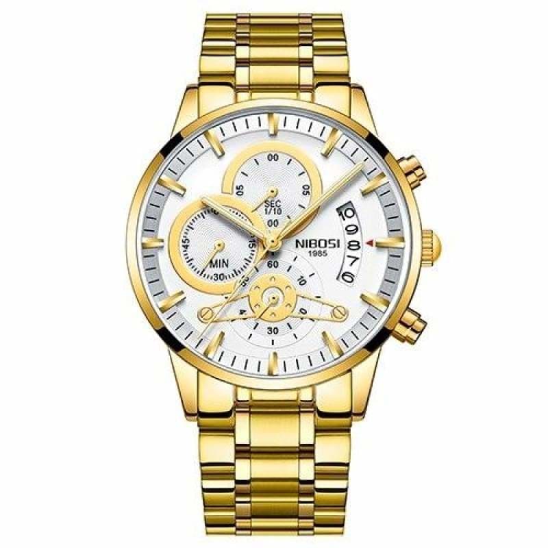 Gold watches black luxury sports - gold white - quartz