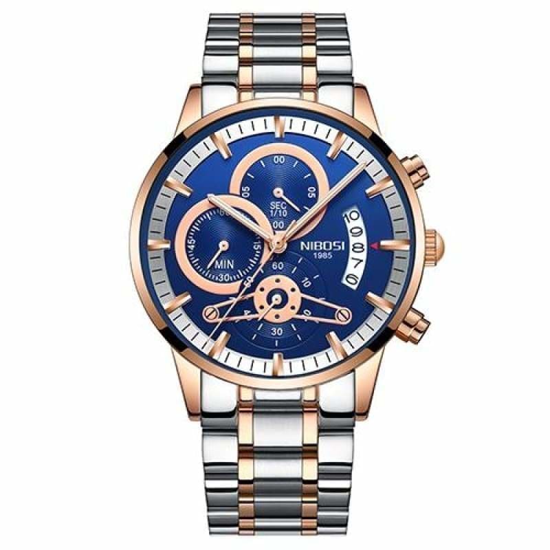 Gold watches black luxury sports - rose blue - quartz