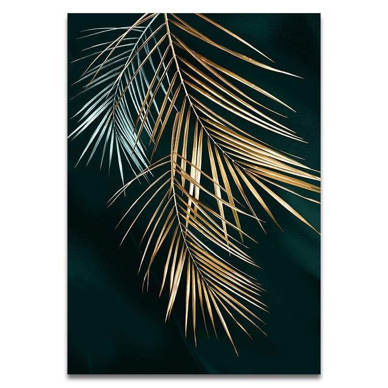 Golden Plant Leaves - 40x50cm No Frame / Leaf-3 - Home Decor