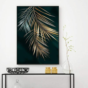 Golden plant leaves - home decor
