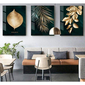 Golden plant leaves - home decor