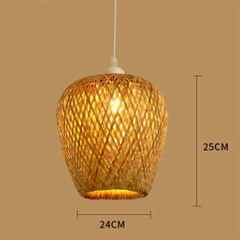 Handmade bamboo lantern chandelier - yellow - light lamp2