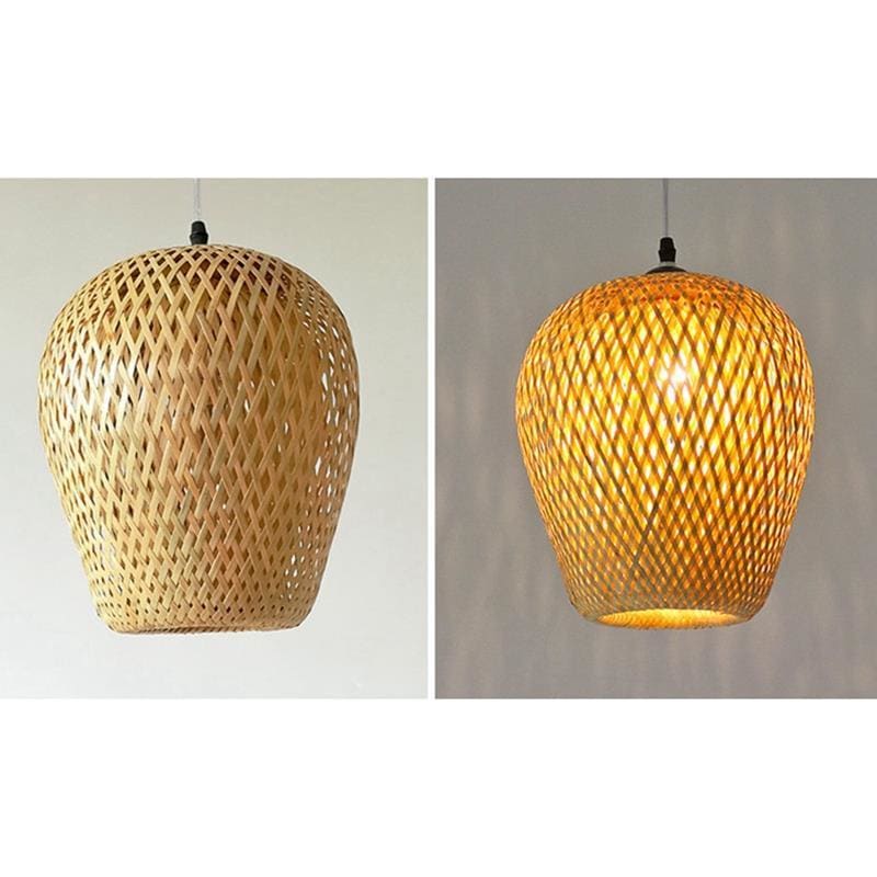 Handmade Bamboo Lantern Chandelier - Yellow - Light Lamp2