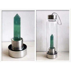 Healing crystal water bottle - 0.55L / Green fluorite