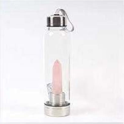 Healing crystal water bottle - 0.55L / rose - Bottles Jars