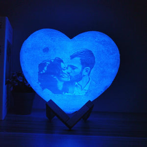 Heart 3D Printed Moon Night Light - Illusion Lamp