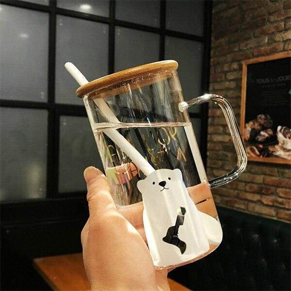 Heat resistant glass coffee mug - 1 - cups & mugs