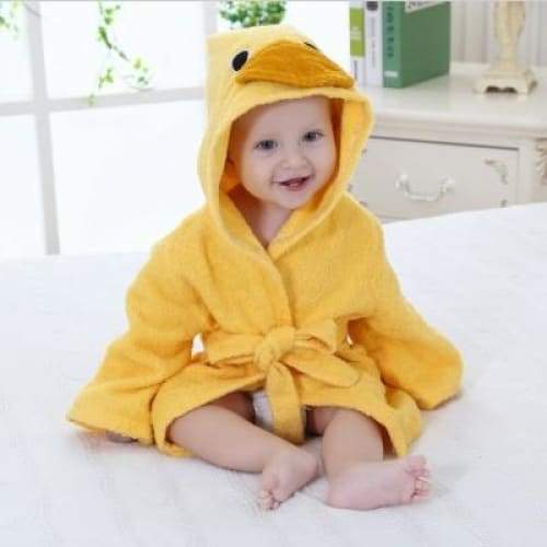 Hooded Animal Baby Bathrobe - Duck / 0-18 month