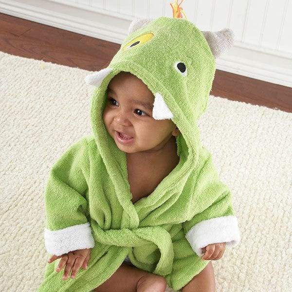Hooded Animal Baby Bathrobe - green / 0-18 month